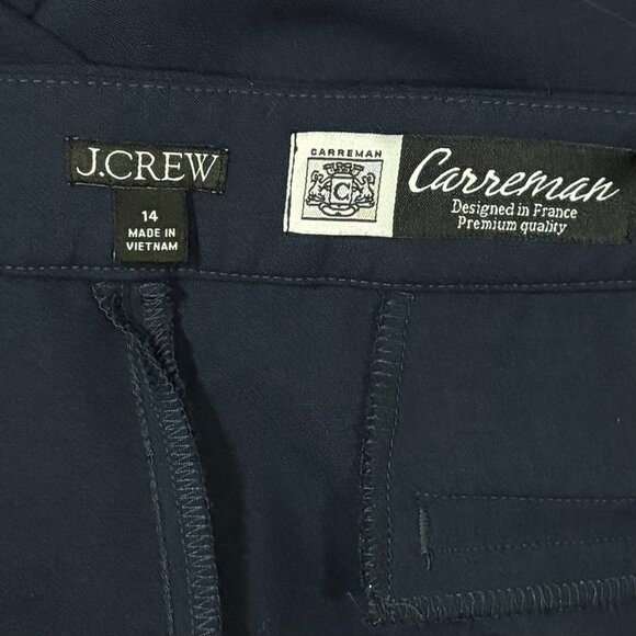 J.Crew Womens Carreman Straight Leg 4 Season Navy Slim-Fit Pants Size 14 - Picture 7 of 8